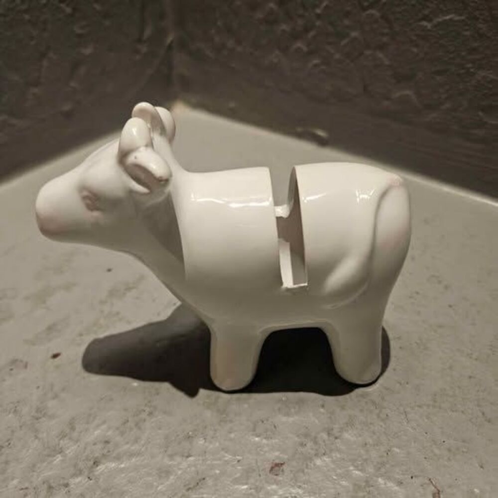White Ceramic Cow Place Setting Holder Figurine